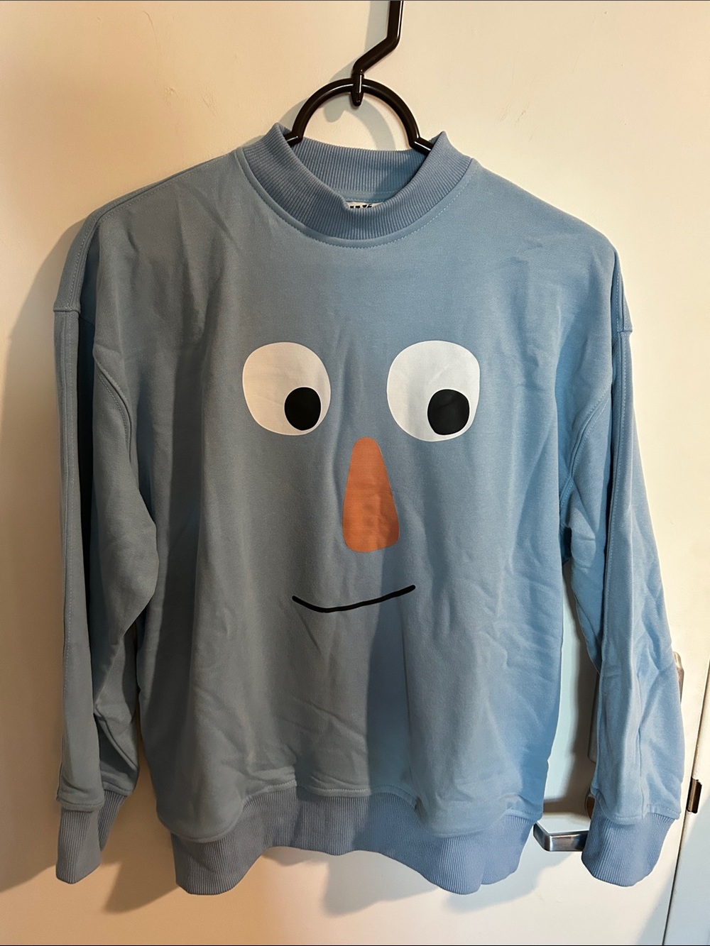 Light Blue Graphic Face Crewneck Sweatshirt